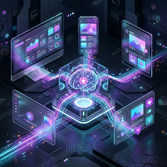 AI 콘텐츠 연동 시스템 다이어그램