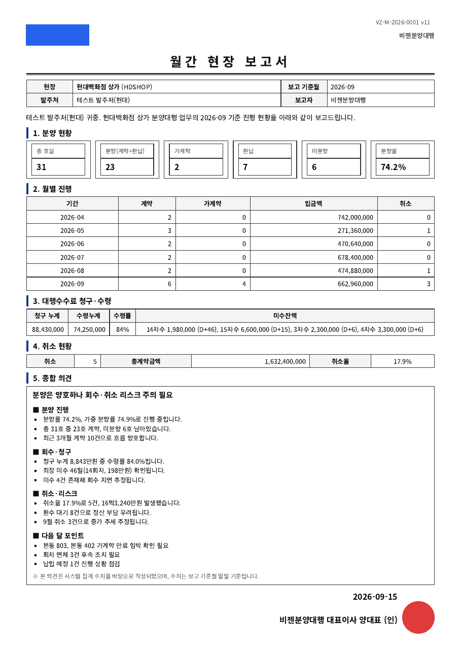 시행사 월간 현장 보고서 PDF