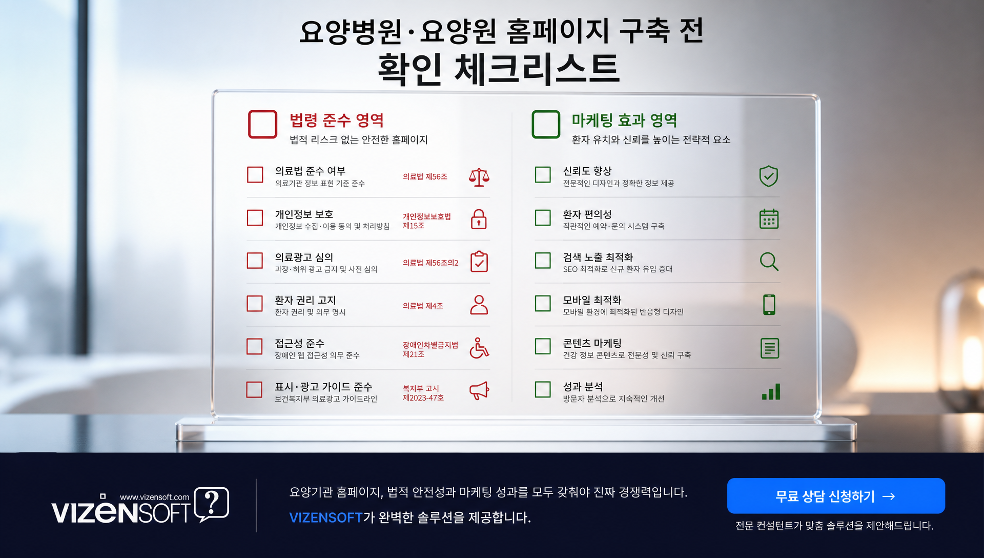 요양병원 홈페이지 구축 방식별 비용, 기간, 기능 비교 표