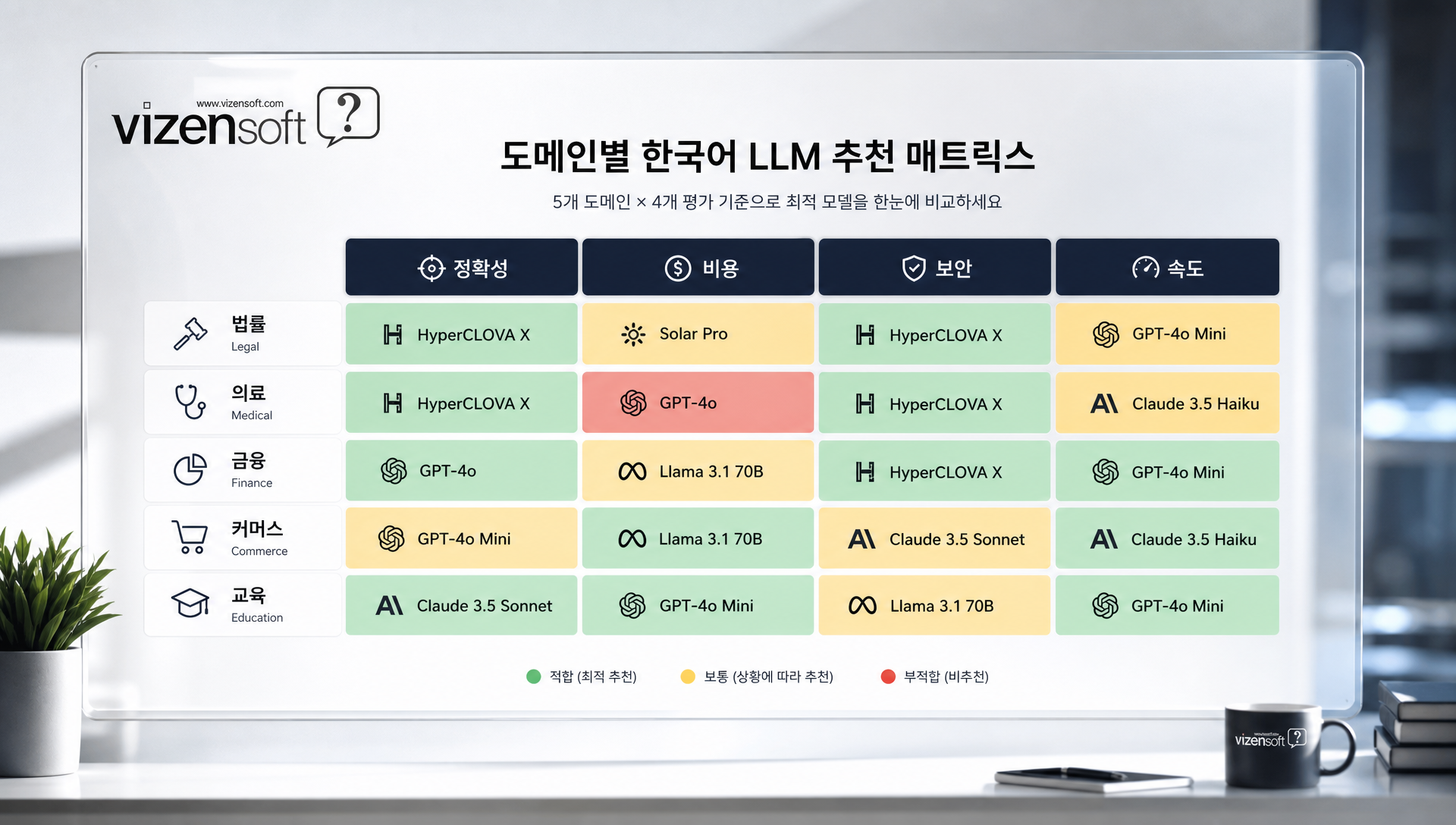 도메인별 최적 한국어 LLM 선택 가이드 매트릭스