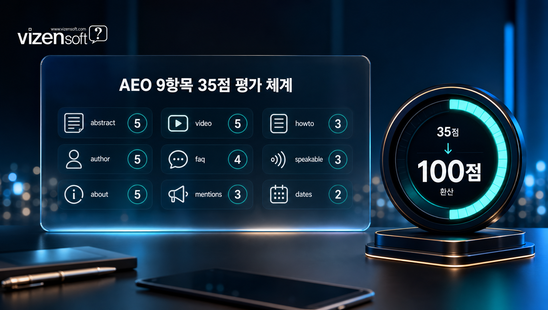 GEO 평가 항목 - llms.txt·LLM 봇 robots·H1·H2 위계 등을 평가하는 생성엔진 최적화 기준