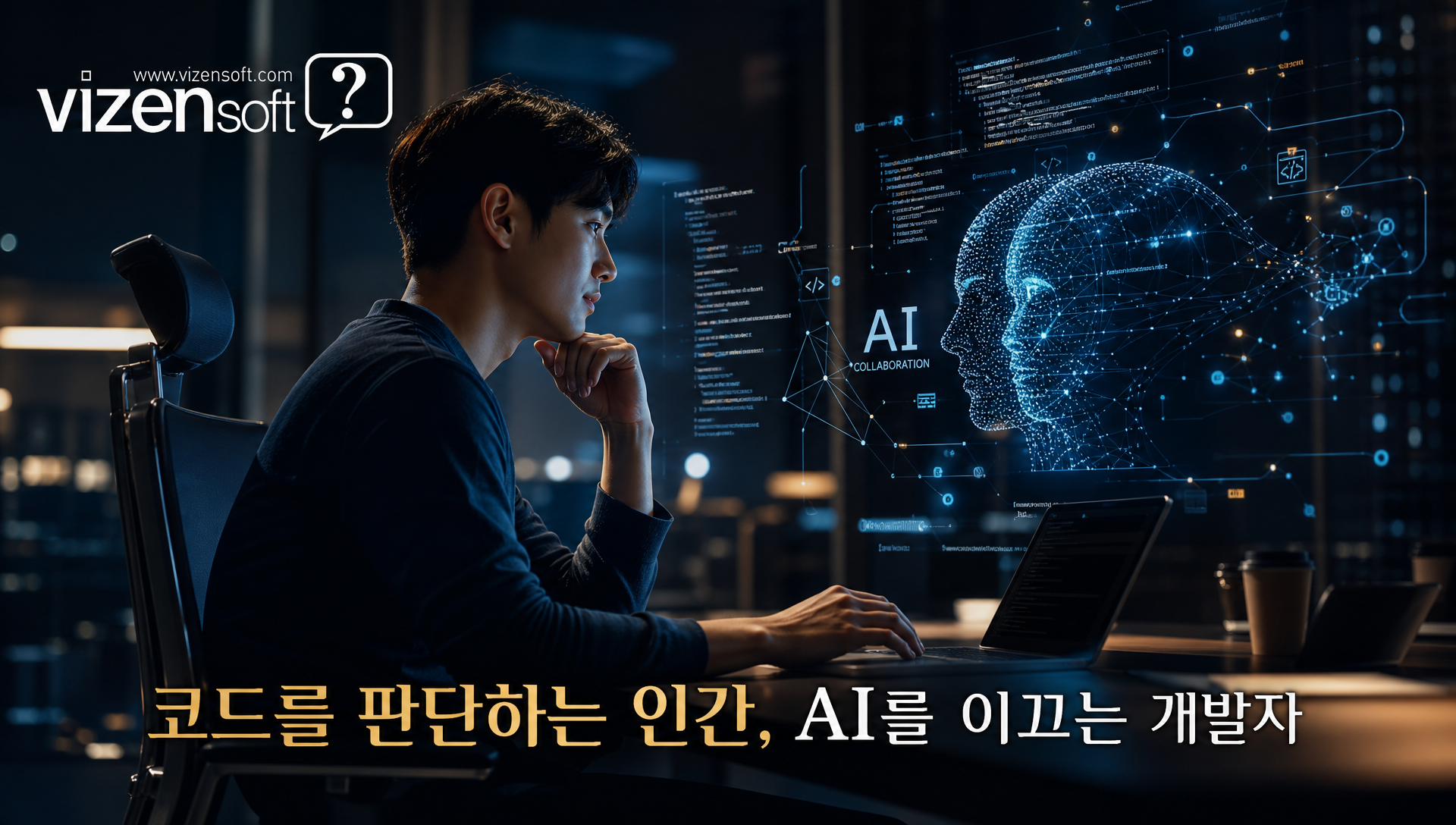 개발자에 대한 제언 및 AI 시대 기술 경쟁력 강화 전략을 요약한 최종 가이드 이미지