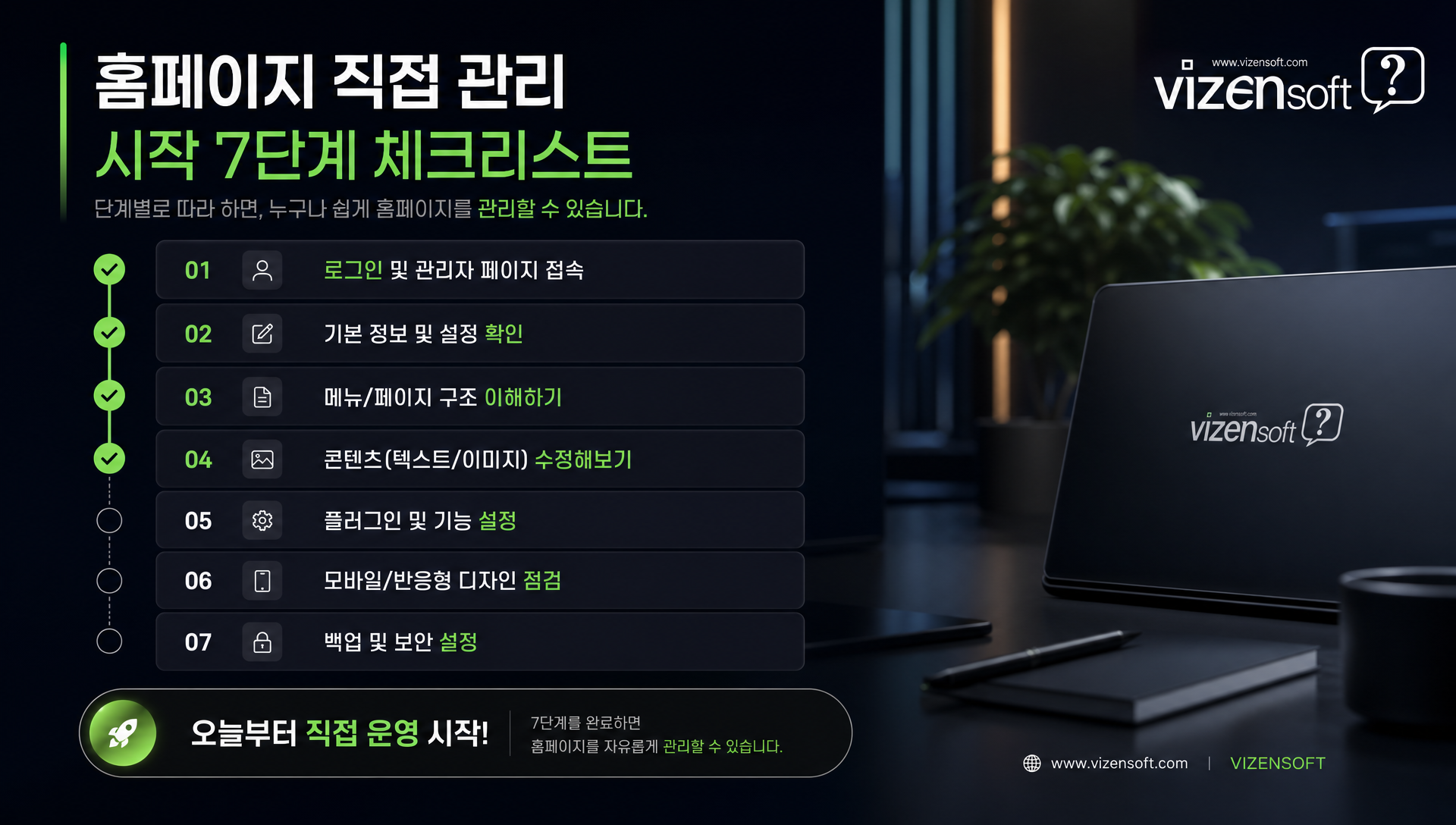 직접 관리 시작을 위한 7단계 실행 체크리스트 안내