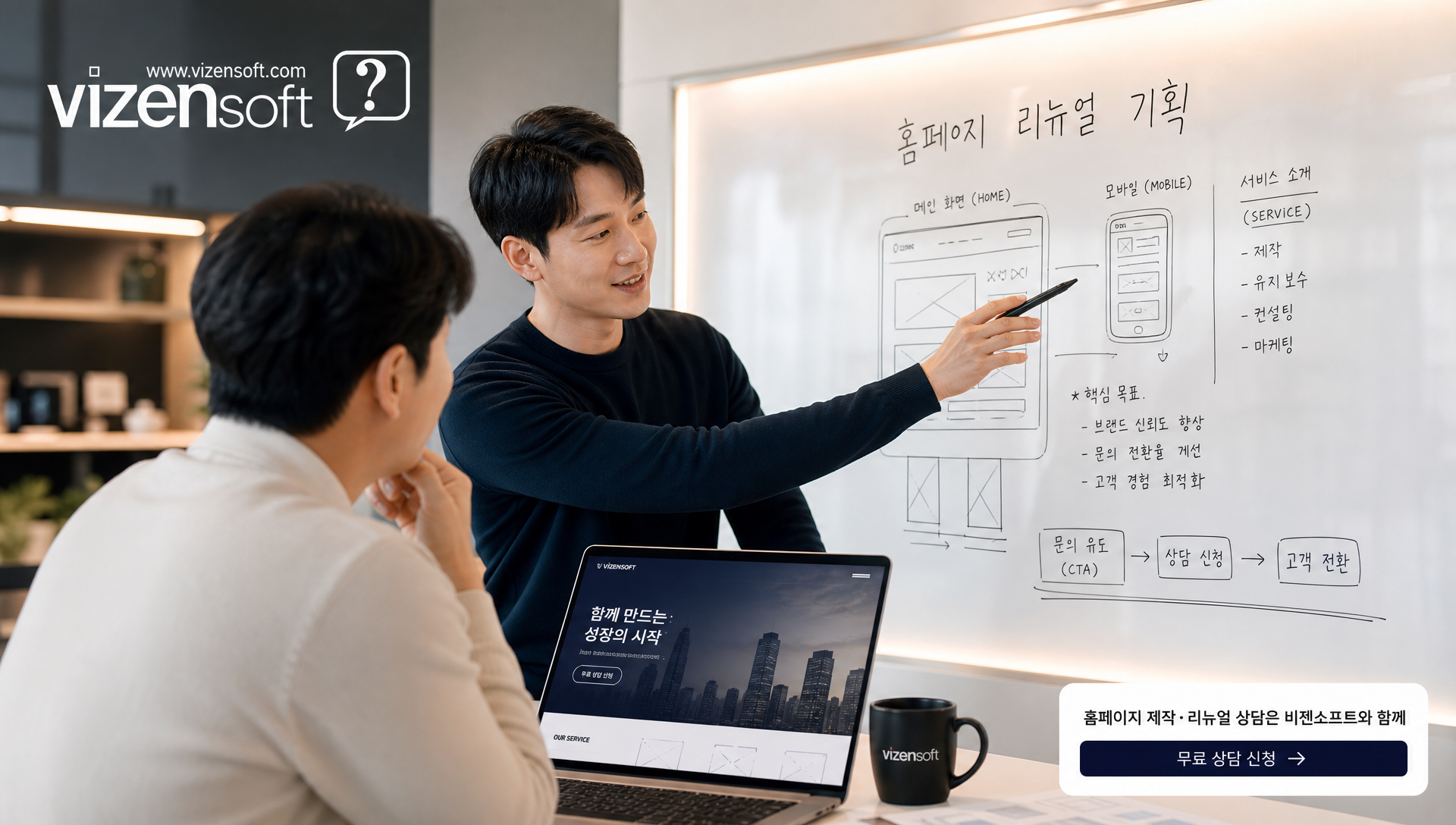 홈페이지 제작 완성 후 운영 관리를 위한 최종 안내 이미지