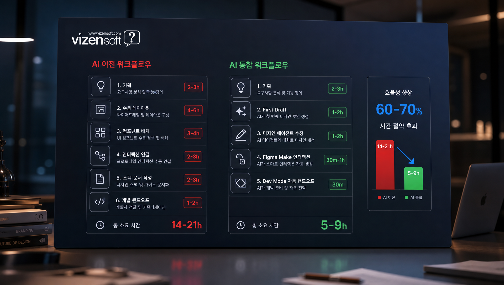 2026년 AI 디자인 트렌드와 디자인-개발 통합 워크플로우 다이어그램
