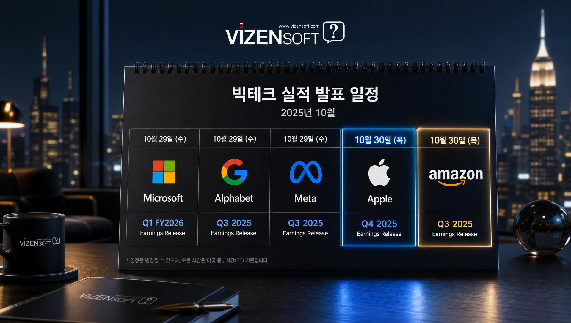 2024년 10월 미국 빅테크 기업들의 실적 발표 일정 및 AI 투자 현황 분석