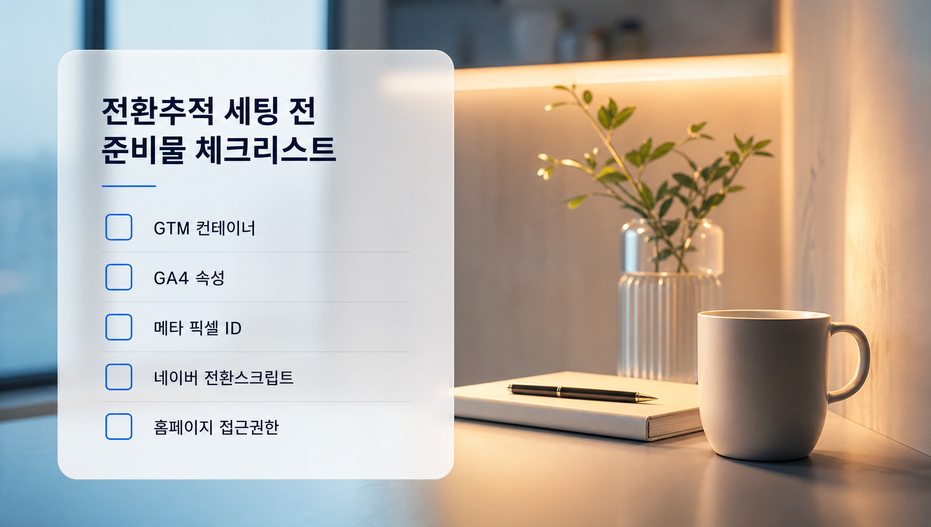 전환추적 세팅에 필요한 GTM 컨테이너, 매체 계정, 홈페이지 접근권한 준비물 체크리스트