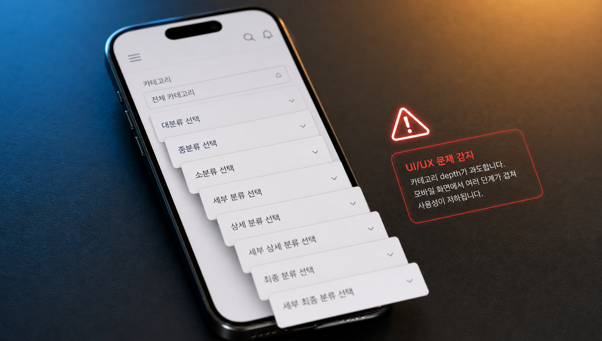 카테고리 설계 흔한 오류 깊은 depth 다중 속성 문제