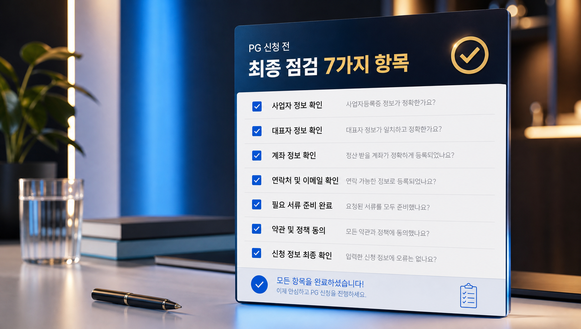 PG 신청 최종 점검 체크리스트 7가지 항목