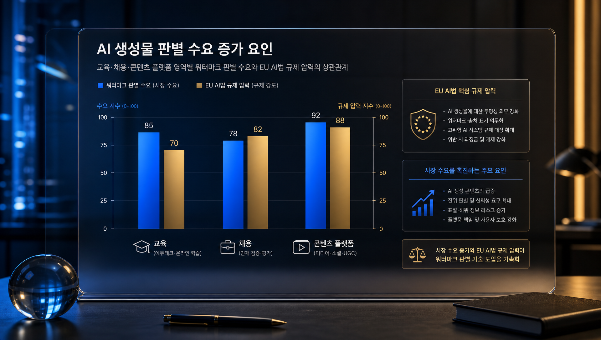 EU AI법 시행 후 AI 생성물 판별 규제 요구와 시장 변화