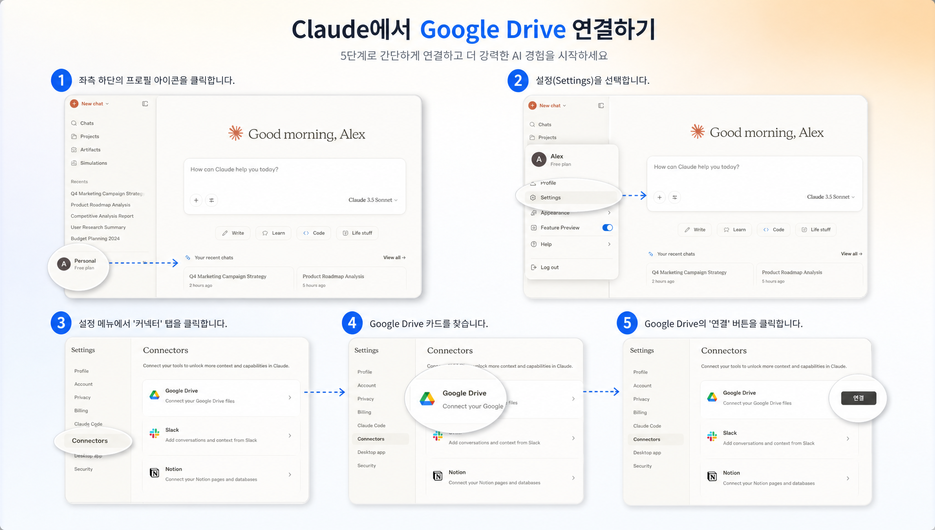 구글 드라이브 커넥터 연결 단계별 과정