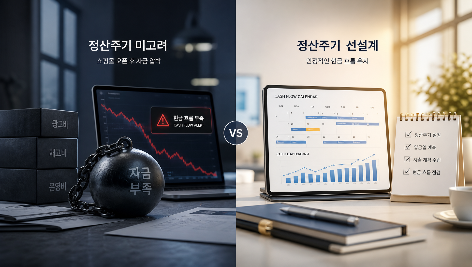 쇼핑몰 정산주기 설계 개념도 및 PG사 정산 구조 흐름도