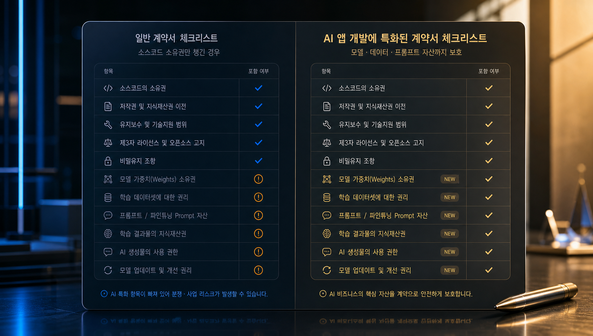 AI 앱 개발 계약서 체크리스트 준비 단계를 나타내는 다이어그램