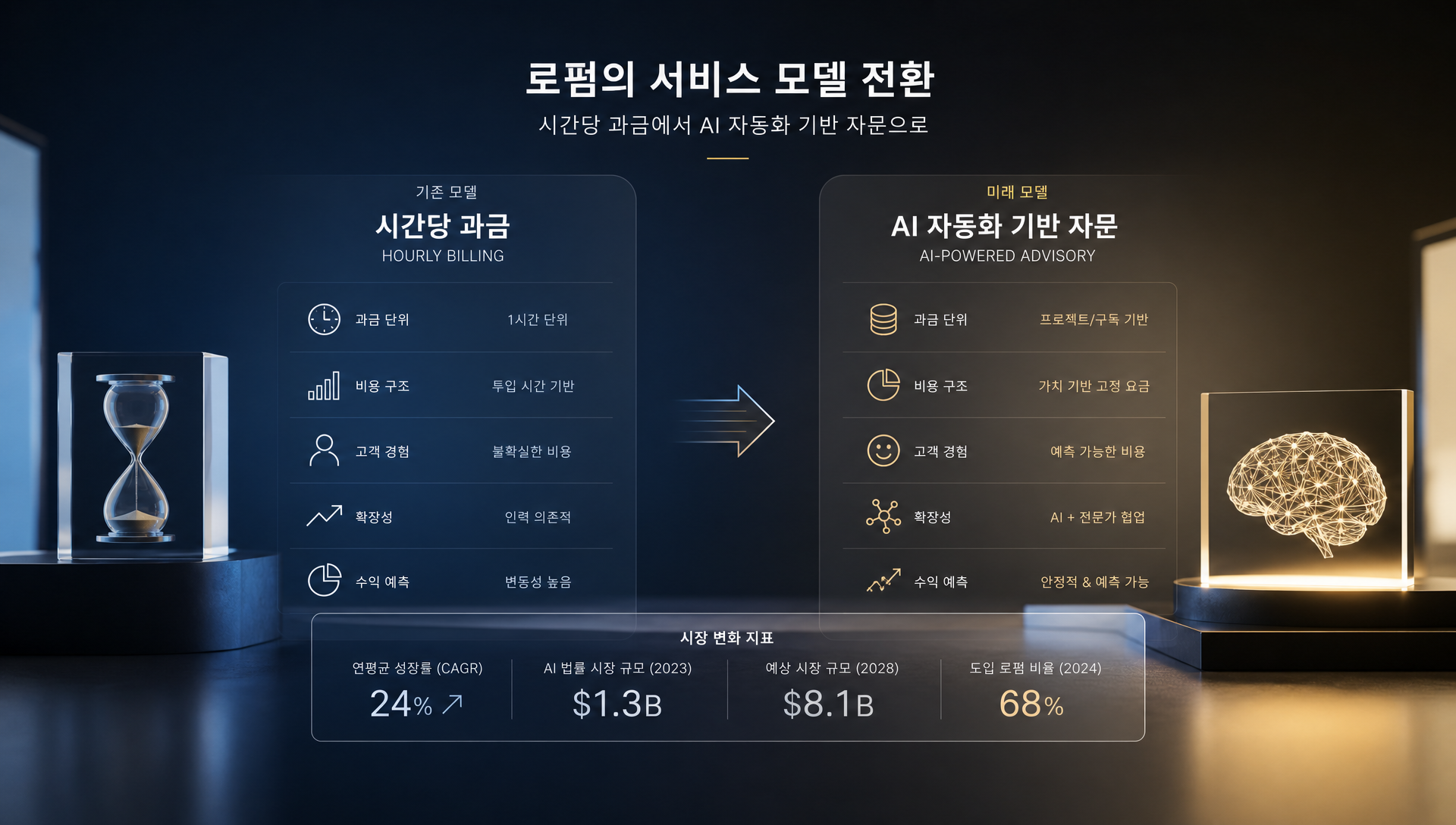 법률 서비스 시간당 과금 모델의 변화 및 AI 자동화의 시장 압박 요인 분석