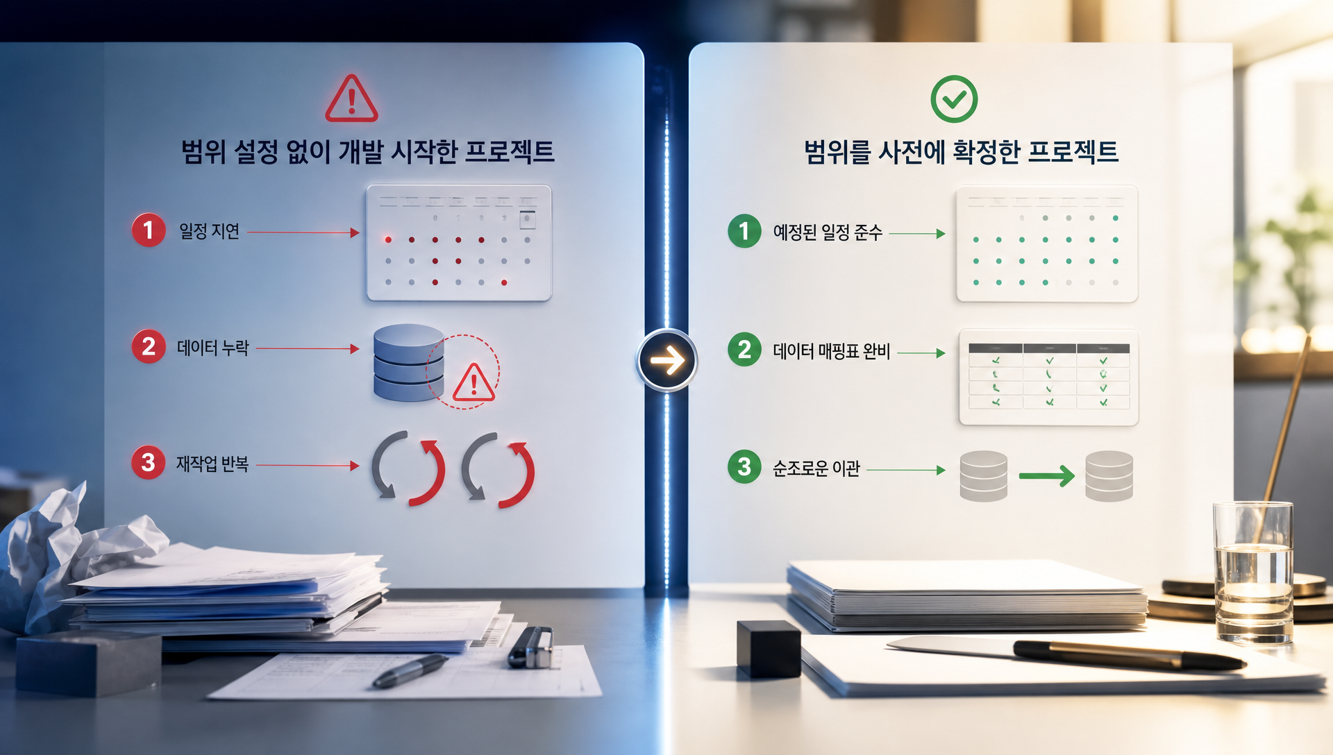 데이터 마이그레이션 범위 설정 프로세스 다이어그램