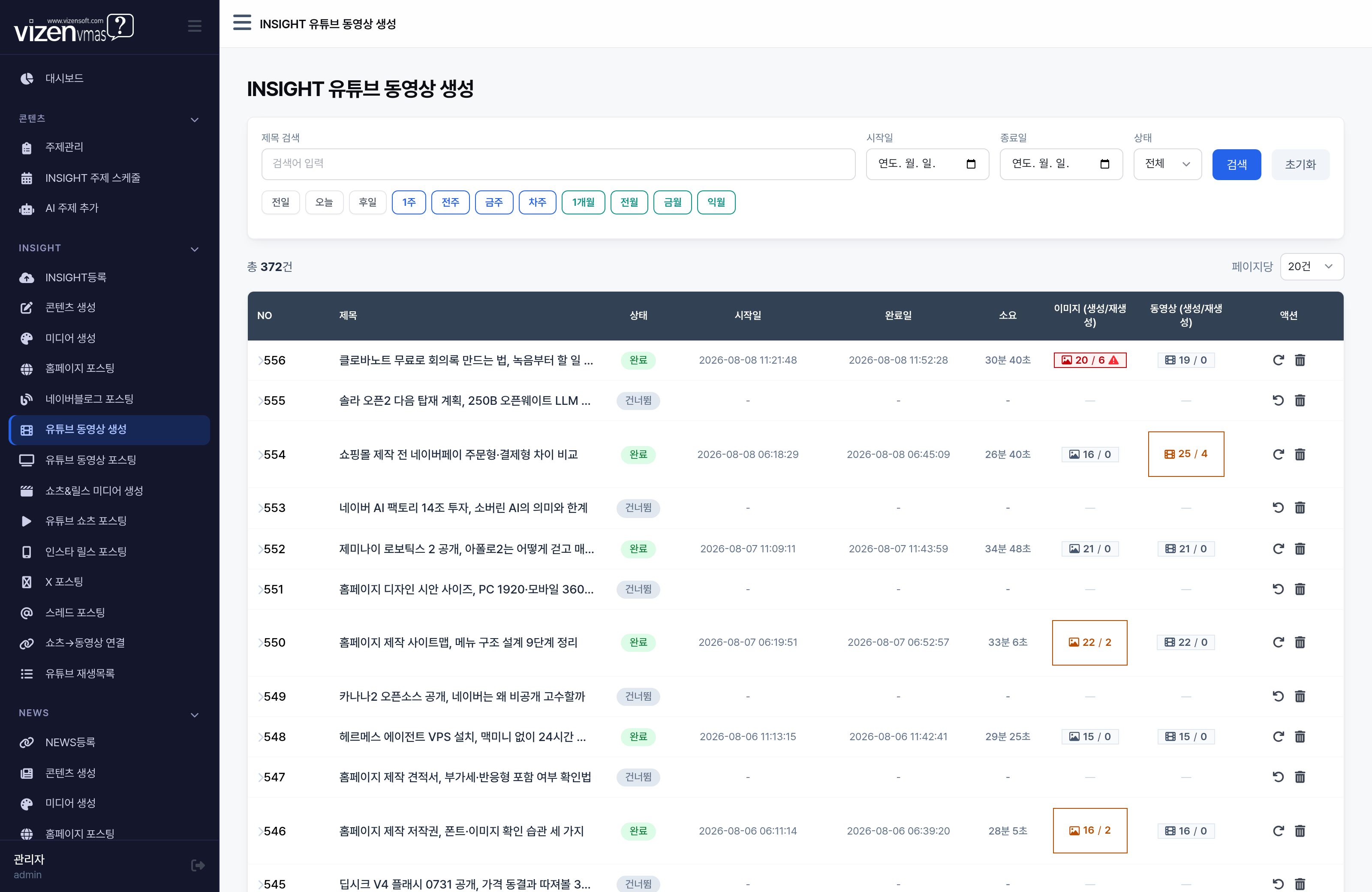 INSIGHT 유튜브 동영상 생성 2인 대화형 장편 영상