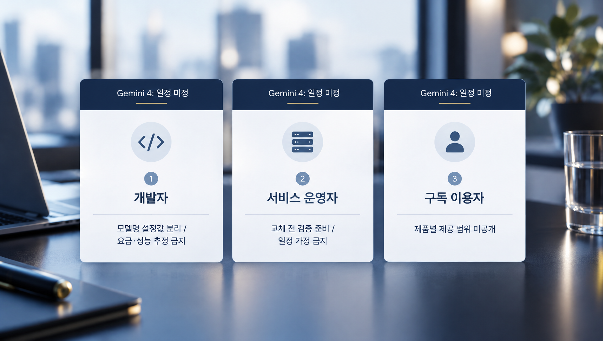개발자, 운영자, 마케터, 사용자 등 역할별 제미나이 4 출시 영향도 분석 자료