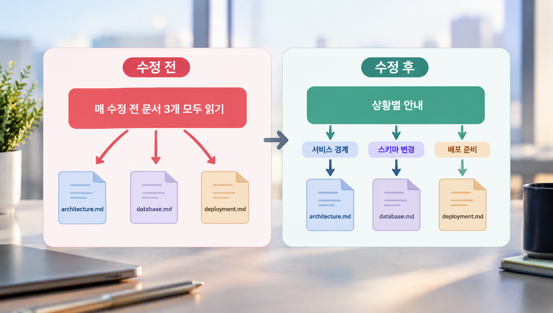 스킬 설명 수정 전후 비교와 AGENTS.md 개선 예시