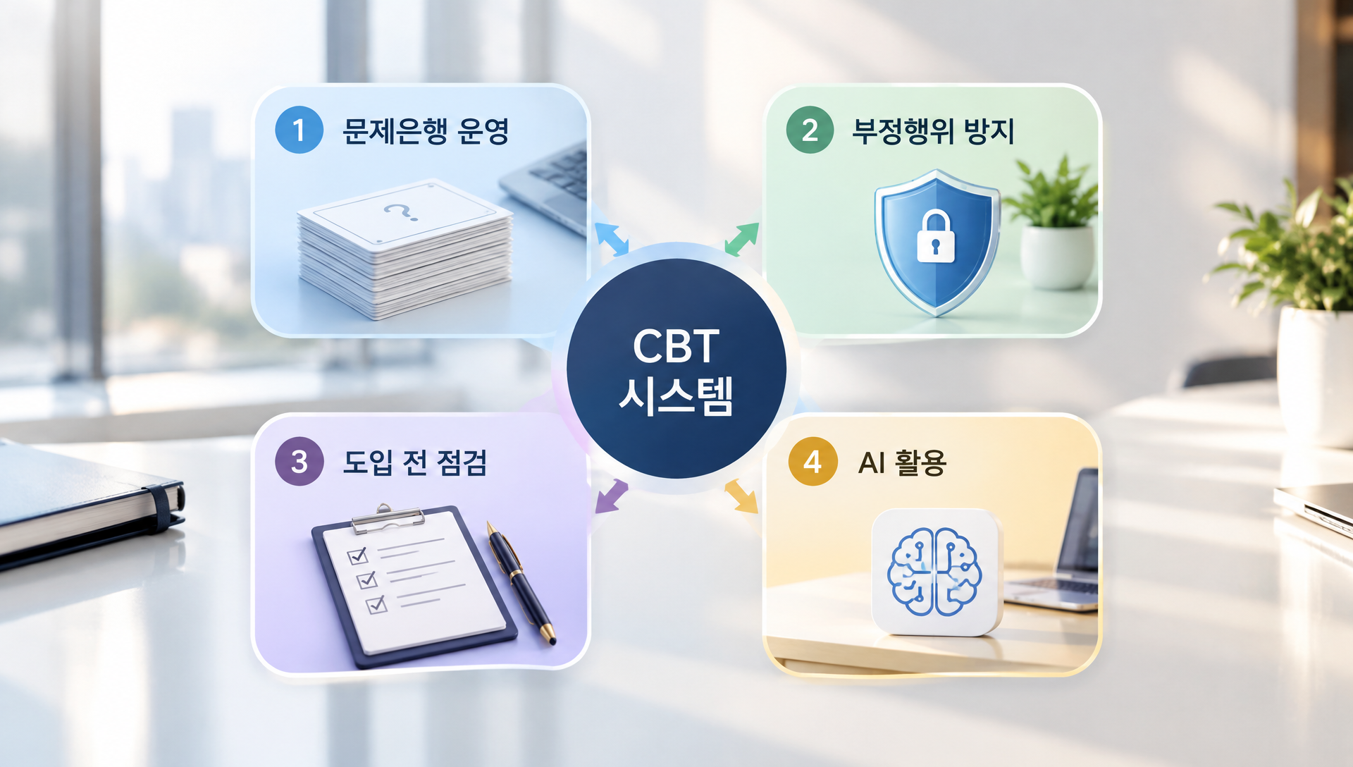국가기술자격 필기시험 CBT 시행 현황과 상시검정 일정을 보여주는 표