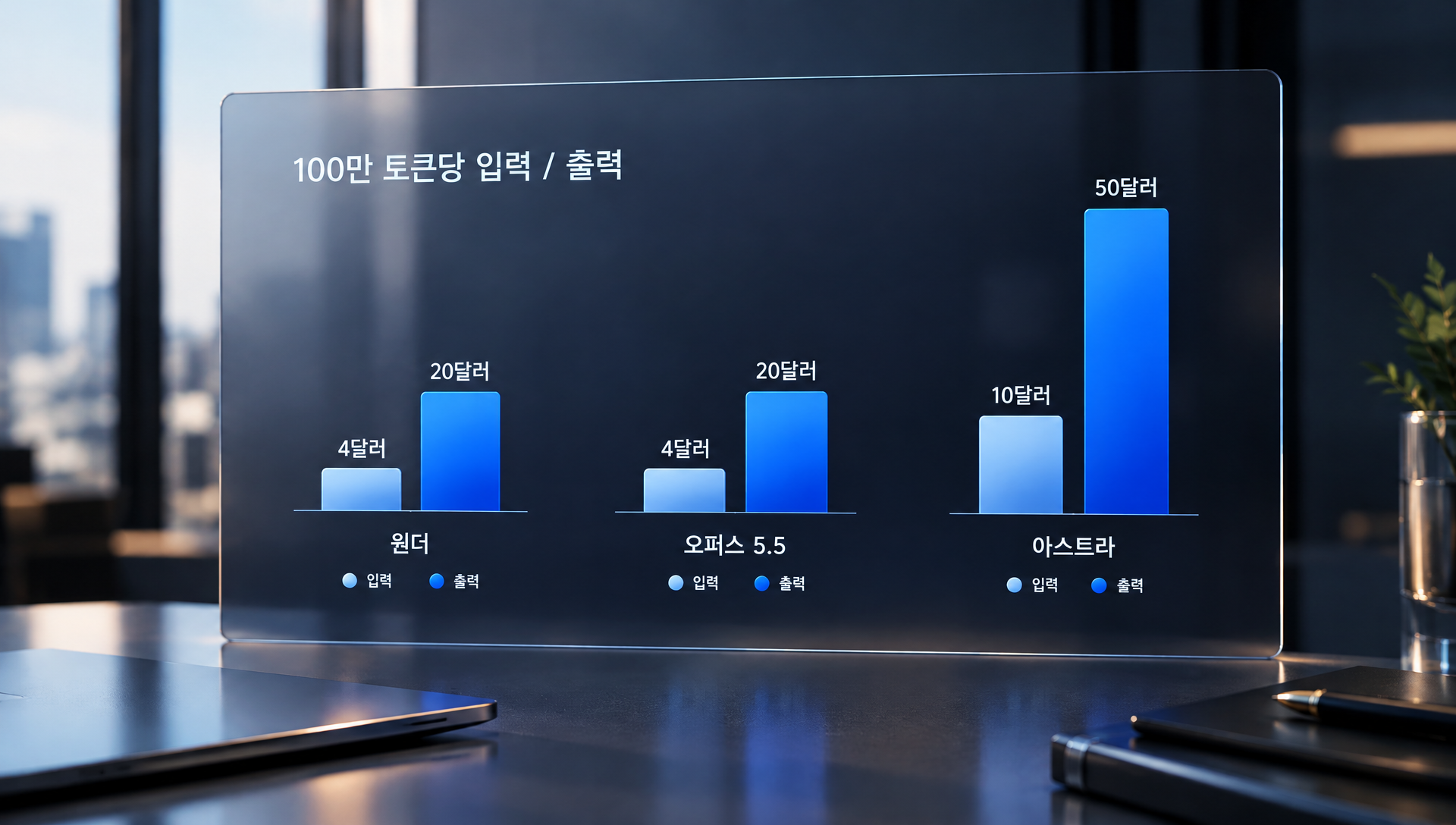 GPT-6 아스트라의 API 가격과 성능 지수를 나타내는 비교 차트