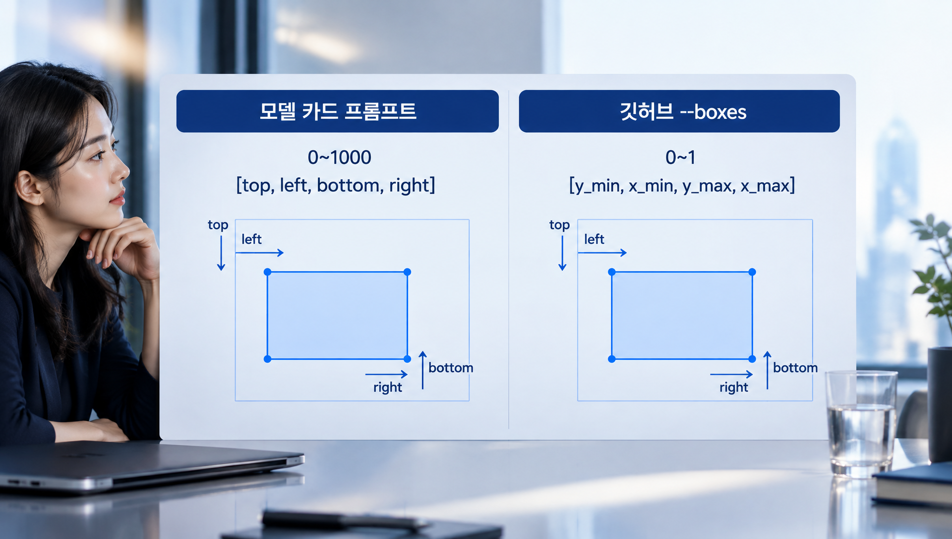 좌표 형식 혼동 주의: 프롬프트와 명령줄 옵션의 서로 다른 눈금과 순서 설명 예시