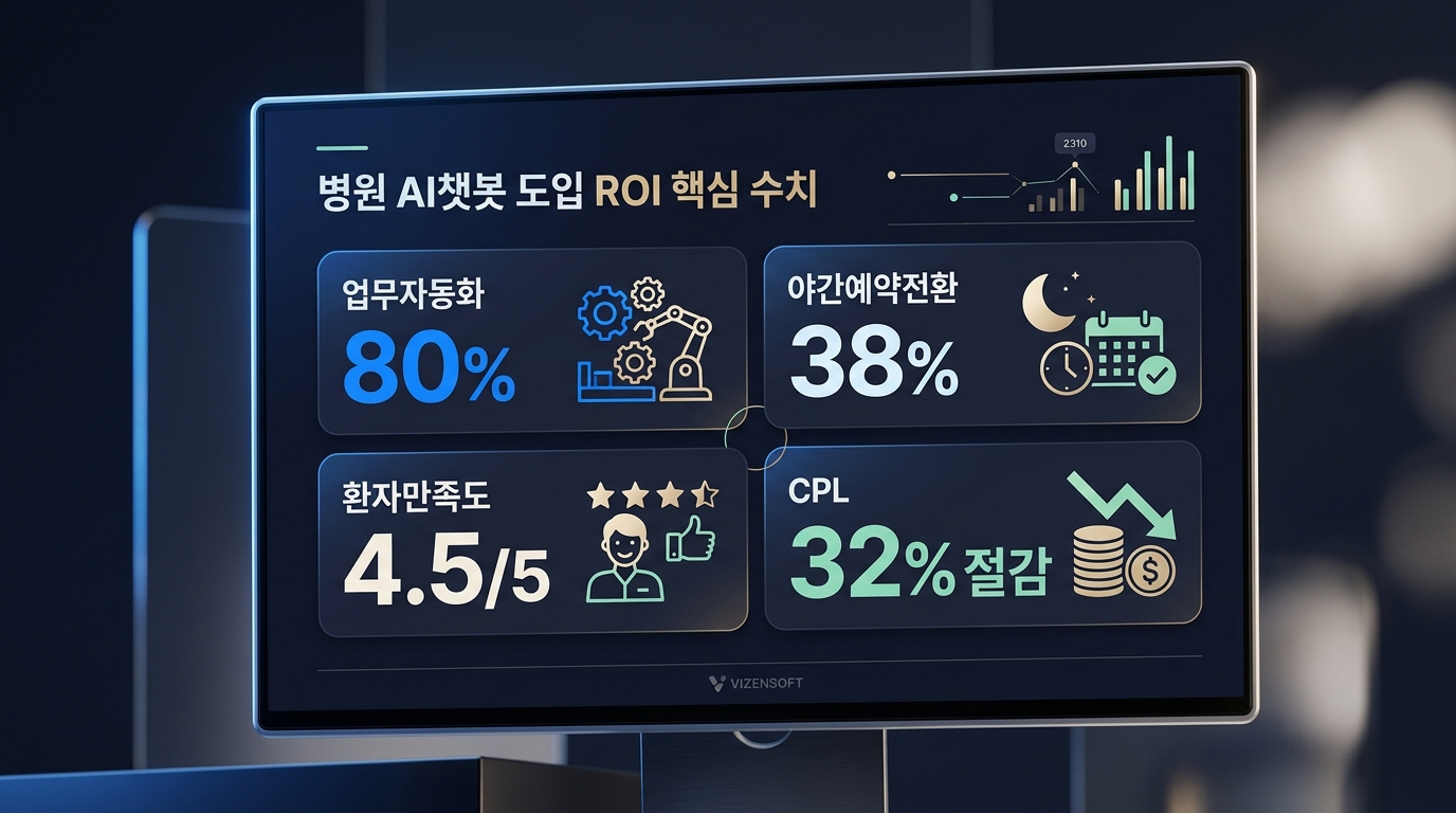 병원 AI챗봇 도입 효과 ROI 업무효율 매출 환자 비용절감 수치