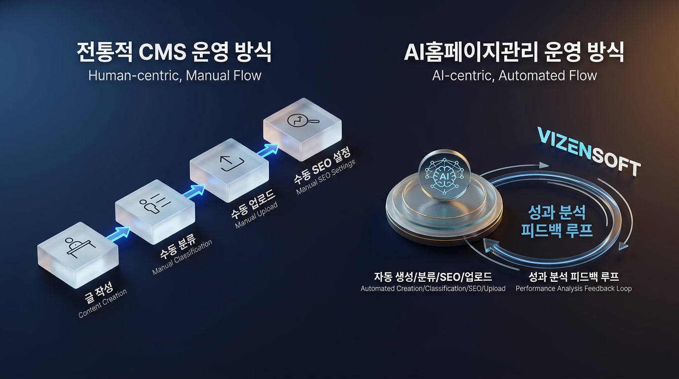 AI 콘텐츠 자동 생성 및 스마트 스케줄링 기능의 동작 원리 설명 차트