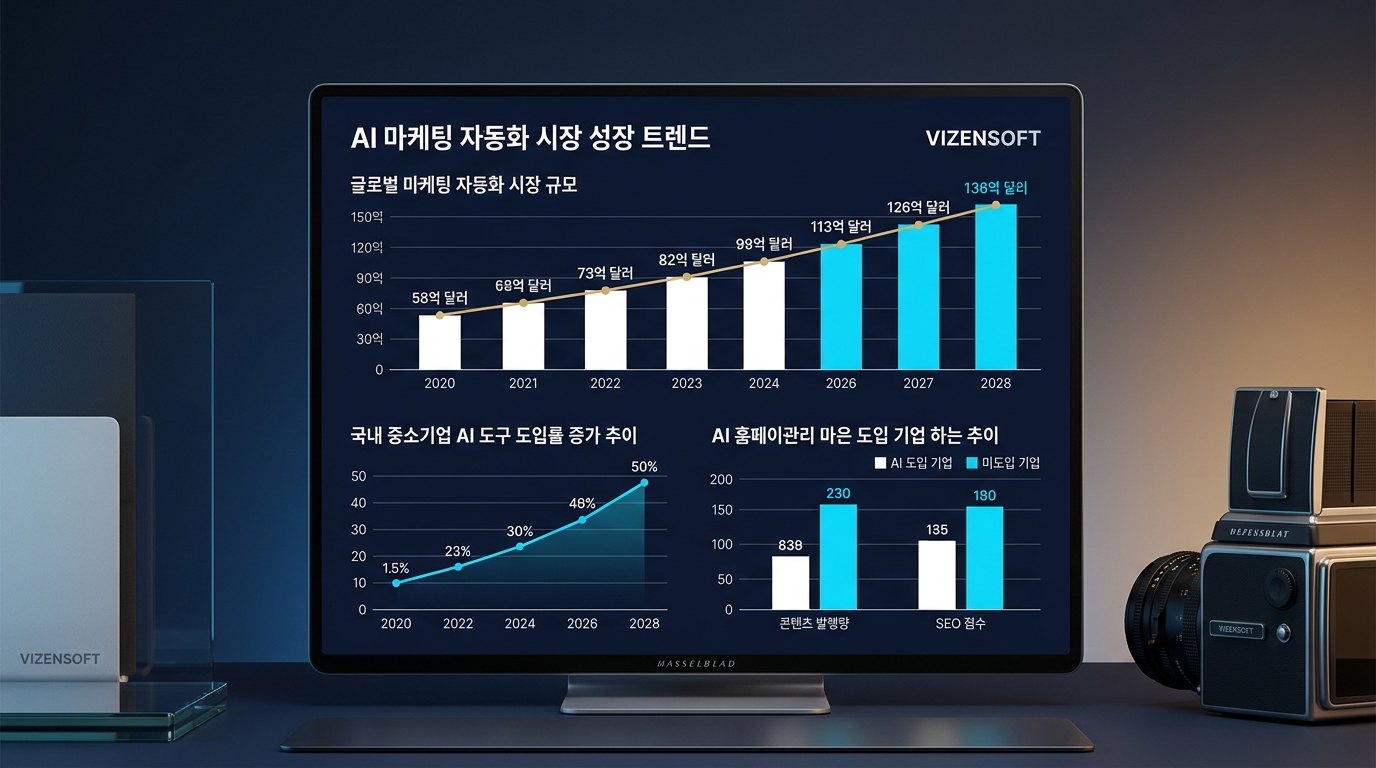 2025년 AI 마케팅 자동화 시장 성장 추세 및 통계 그래프
