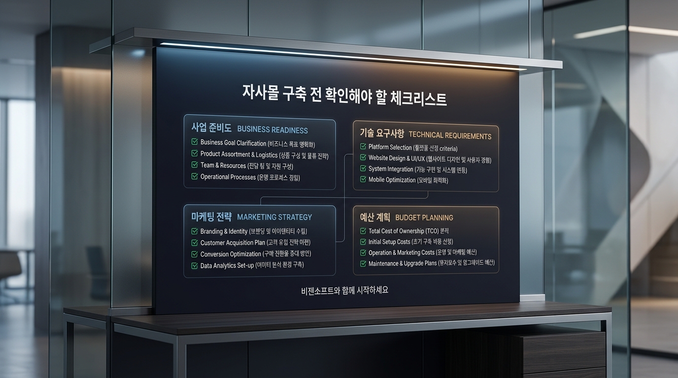 자사몰 구축 단계별 일정 및 투자 예산 안내 가이드라인