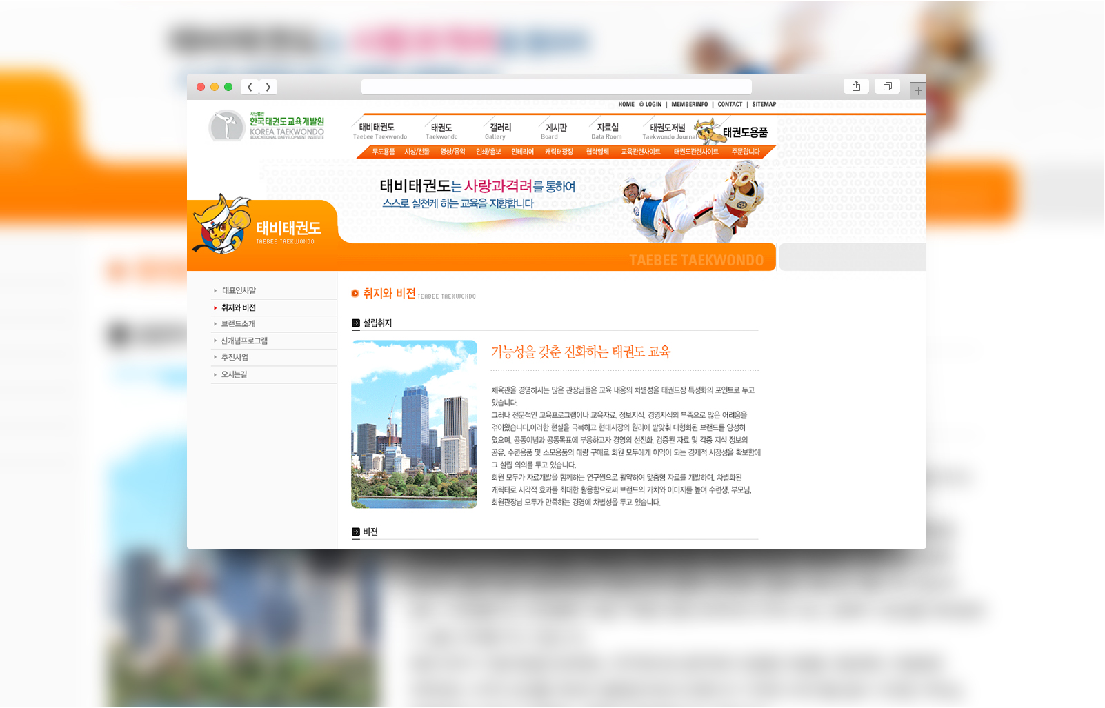 태비태권도 본부 웹페이지제작