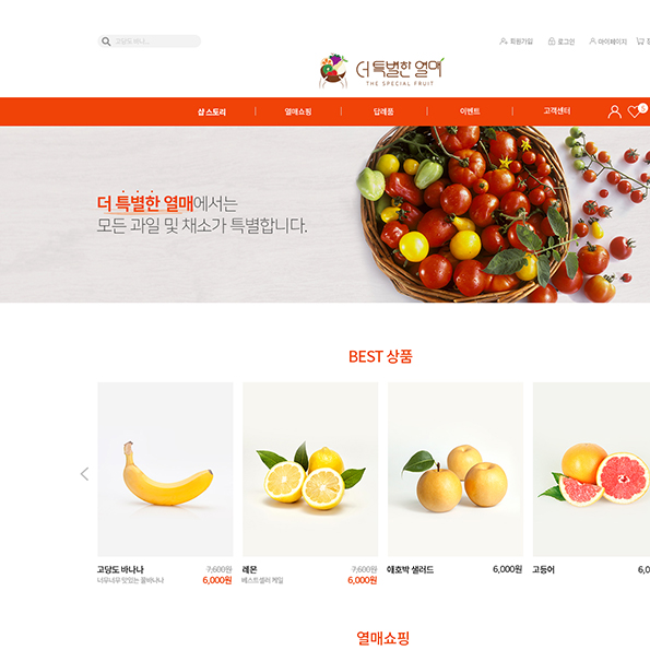 더특별한열매 쇼핑몰제작